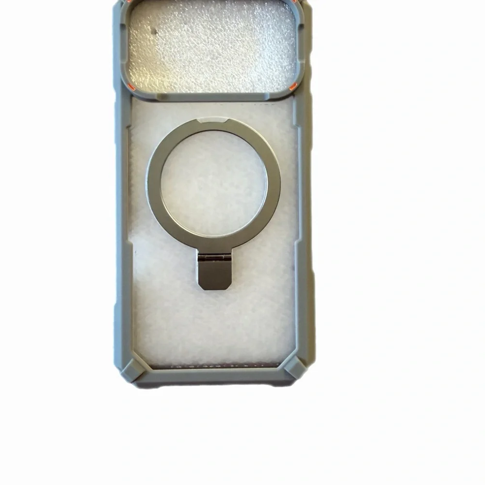 Gray Phone Case with Ring Holder. IPhone 17 Pro Max
